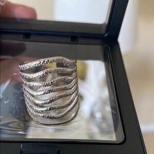Elegant Silver Wave Ring